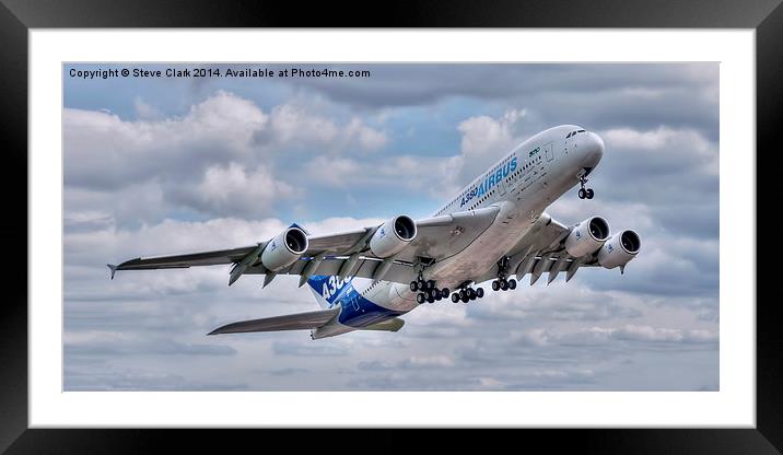  Airbus A380 - Take-Off Framed Mounted Print by Steve H Clark