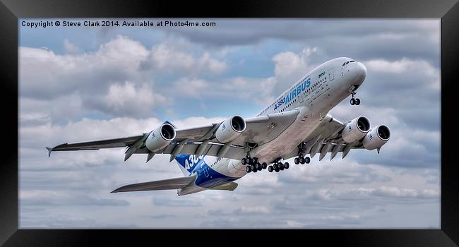  Airbus A380 - Take-Off Framed Print by Steve H Clark