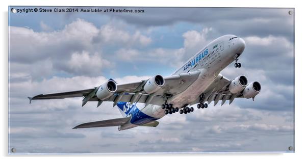  Airbus A380 - Take-Off Acrylic by Steve H Clark