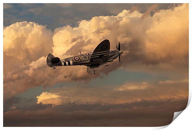 Supermarine Spitfire Mk LFIX  Print by J Biggadike