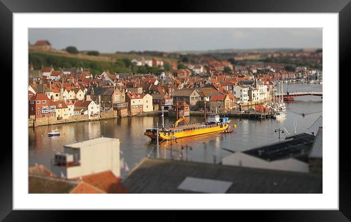  Whitby Harbour Tilt-Shift Framed Mounted Print by Sean Wareing