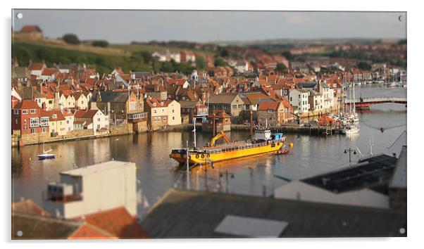  Whitby Harbour Tilt-Shift Acrylic by Sean Wareing