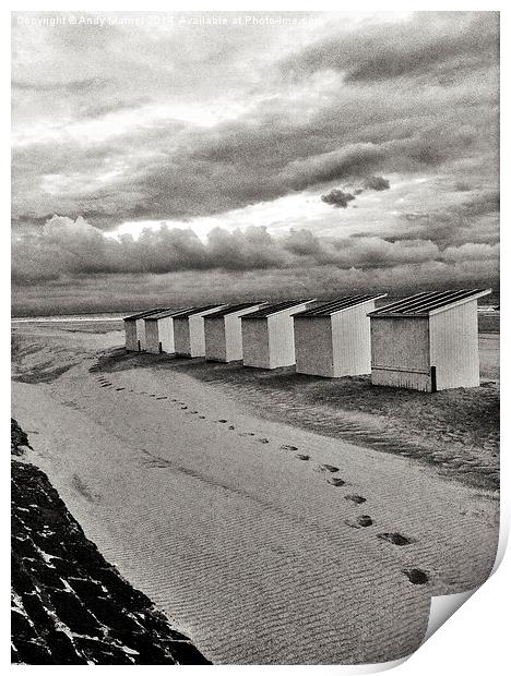  Footsteps in the Sand Print by Andy Mather