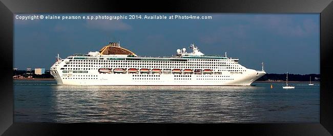 P&O Cruises Oceana  Framed Print by Elaine Pearson