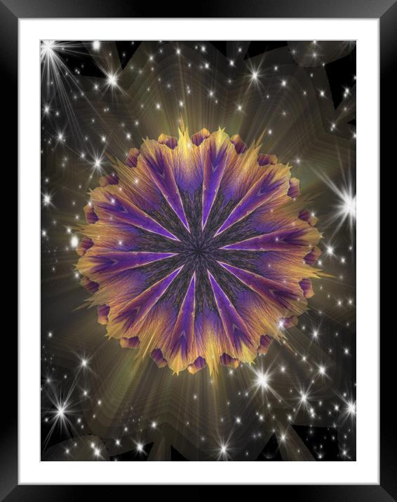  Deep Space Fractal. Framed Mounted Print by Heather Goodwin