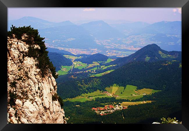 View over Berchetesgarden, Bavaria. Framed Print by charlie Mellow