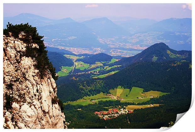 View over Berchetesgarden, Bavaria. Print by charlie Mellow