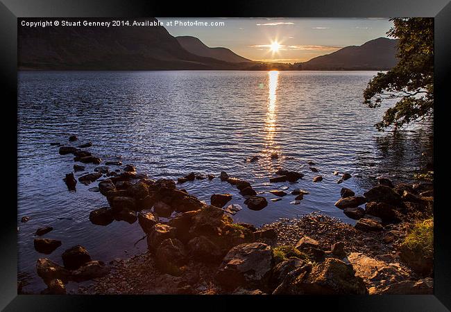  Crummock Water sunset Framed Print by Stuart Gennery