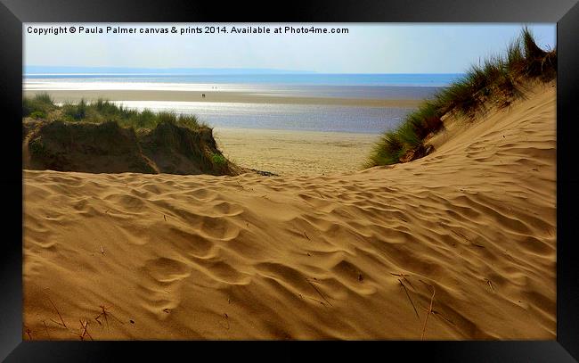  Saunton Sands Beach Framed Print by Paula Palmer canvas