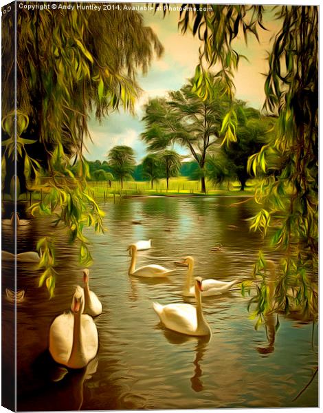  Swan Lake Canvas Print by Andy Huntley