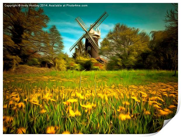 Wray Common Windmill  Print by Andy Huntley