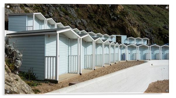 Lusty Glaze Beach Huts Acrylic by Martin Parratt