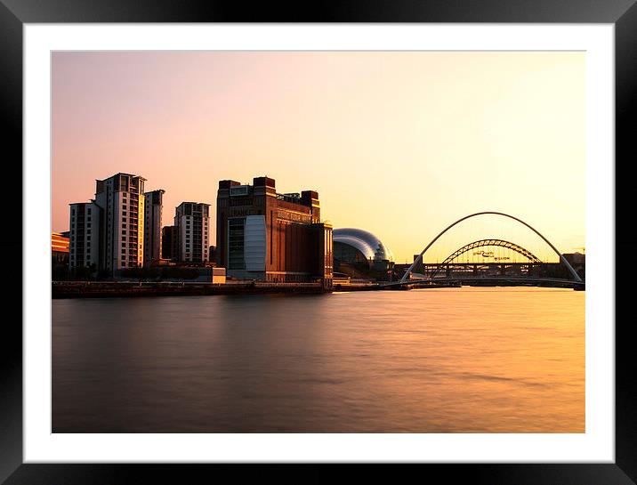  Golden Glow over the Tyne Framed Mounted Print by Helen Holmes
