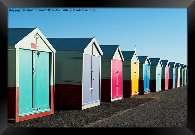 Hove Beach Huts Framed Print by Martin Parratt