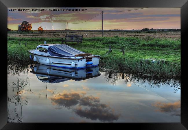 Boat at West Somerton  Framed Print by Avril Harris