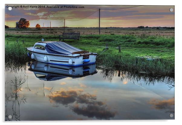 Boat at West Somerton  Acrylic by Avril Harris