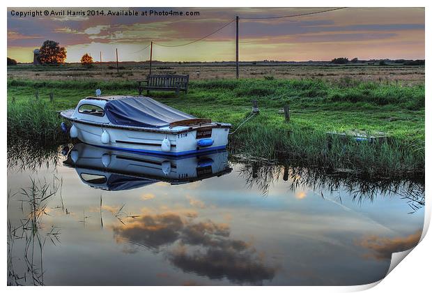 Boat at West Somerton  Print by Avril Harris