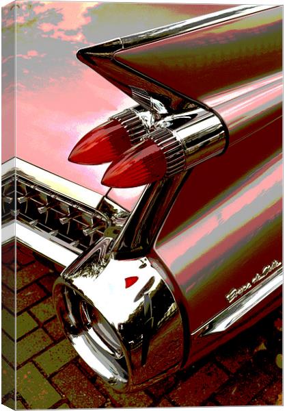 1959 Cadillac Coupe De Ville Tail Lights - Posteri Canvas Print by graham young