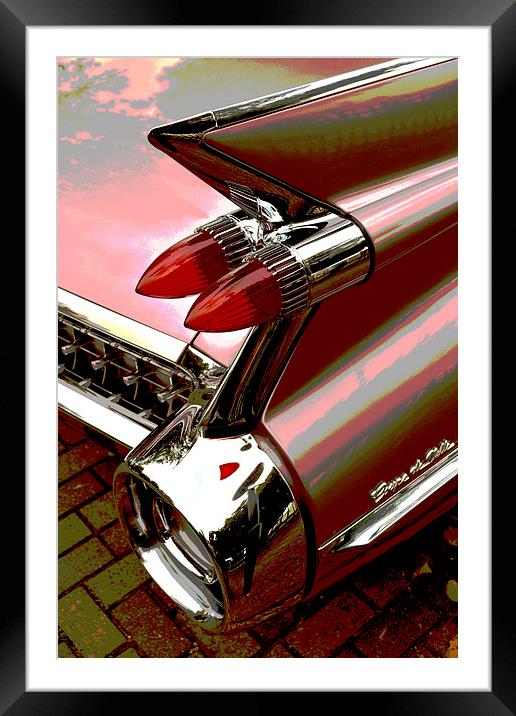 1959 Cadillac Coupe De Ville Tail Lights - Posteri Framed Mounted Print by graham young
