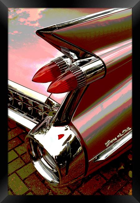 1959 Cadillac Coupe De Ville Tail Lights - Posteri Framed Print by graham young