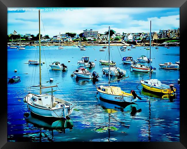  A View Across Roscoff Harbour Framed Print by Mike Marsden