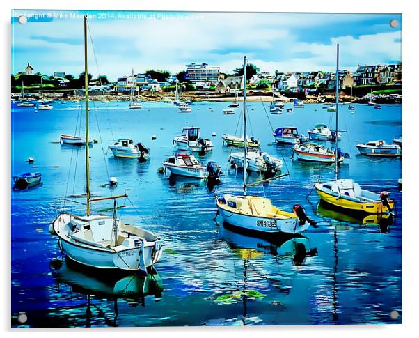  A View Across Roscoff Harbour Acrylic by Mike Marsden