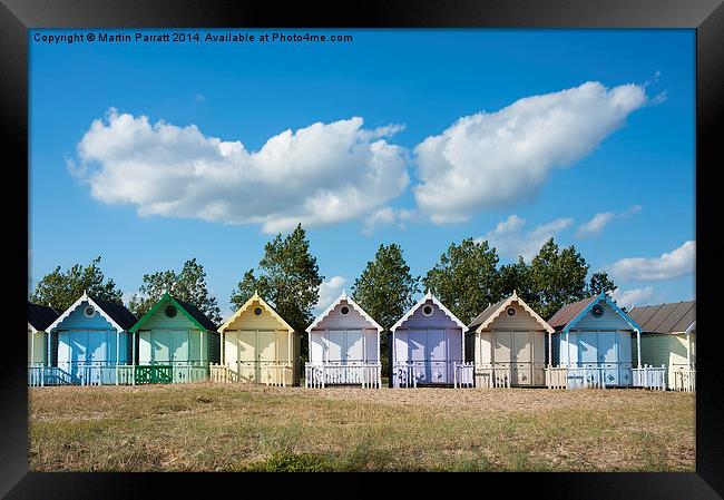  West Mersea Beach Huts Framed Print by Martin Parratt