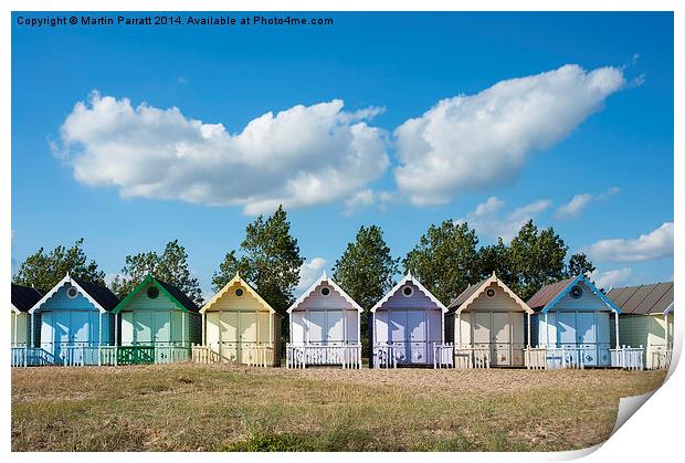  West Mersea Beach Huts Print by Martin Parratt