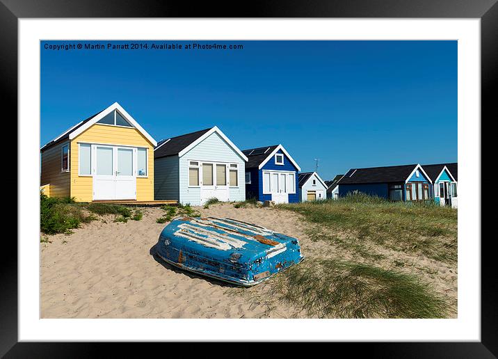 Hengistbury Head Beach Huts Framed Mounted Print by Martin Parratt