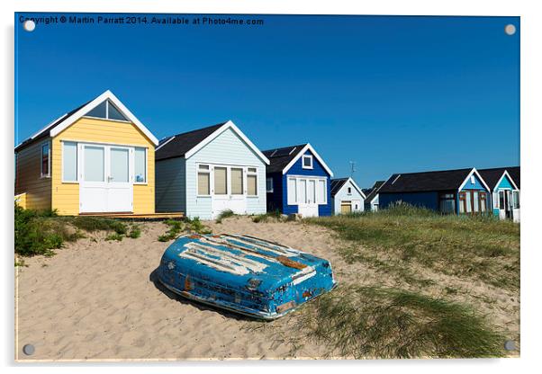 Hengistbury Head Beach Huts Acrylic by Martin Parratt