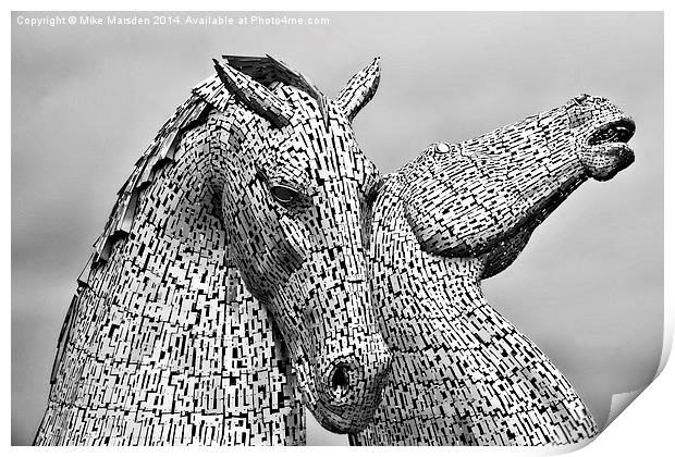 The Kelpies Print by Mike Marsden
