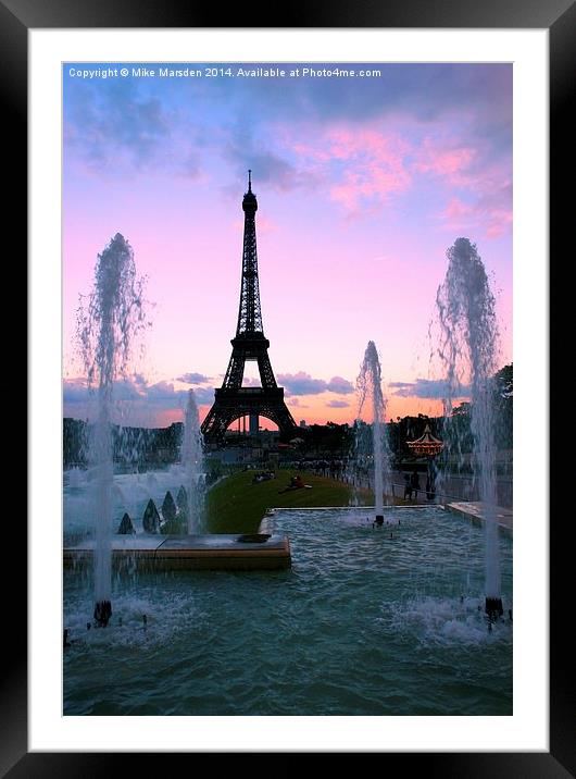  Tour Eiffel at Sunset Framed Mounted Print by Mike Marsden