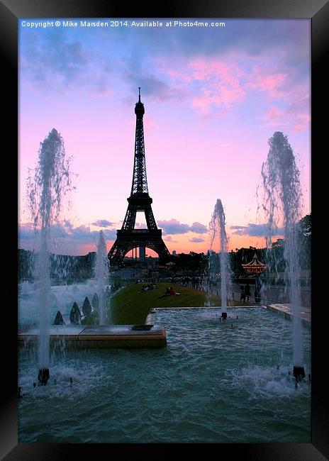  Tour Eiffel at Sunset Framed Print by Mike Marsden