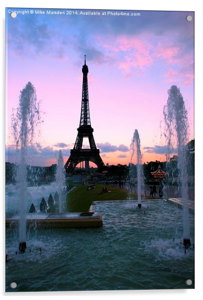  Tour Eiffel at Sunset Acrylic by Mike Marsden