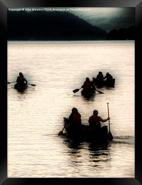  Canoeists on Lake Windermere Framed Print by Mike Marsden