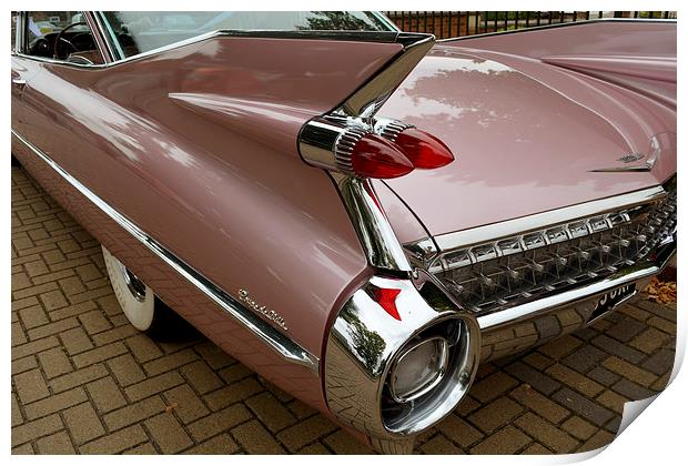 1959 Cadillac Coupe De Ville Tail fin detail  Print by graham young