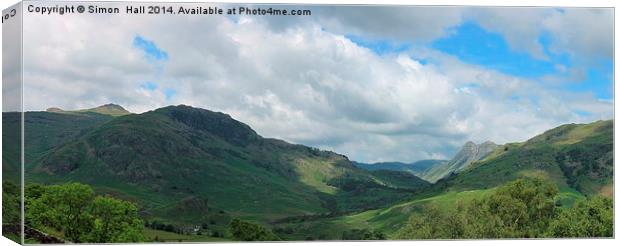  Langdale Valley Panorama Canvas Print by Simon Hall