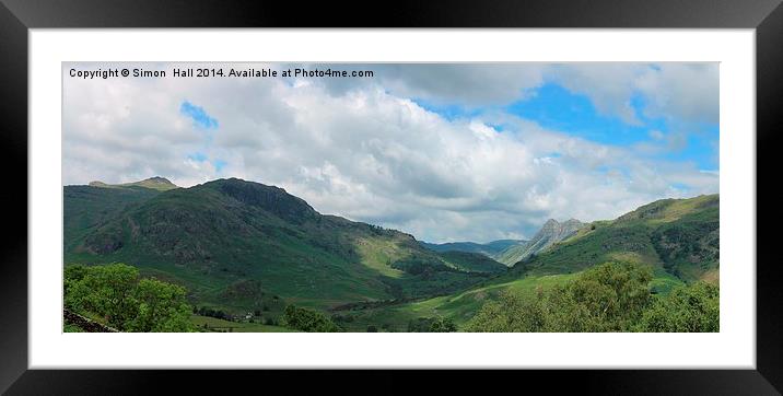  Langdale Valley Panorama Framed Mounted Print by Simon Hall