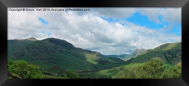  Langdale Valley Panorama Framed Print by Simon Hall