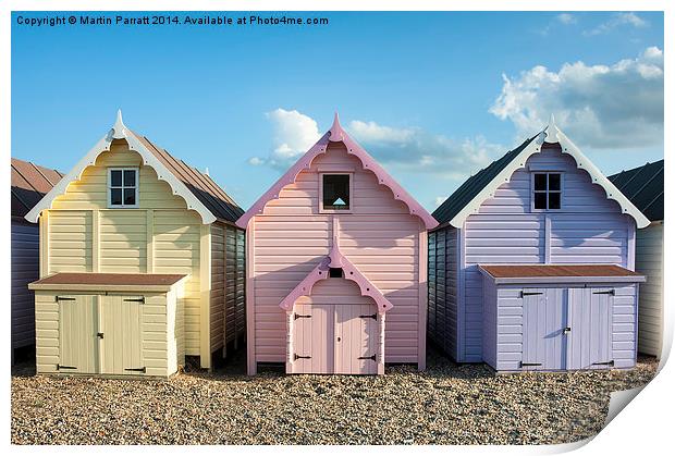  West Mersea Beach Huts Print by Martin Parratt