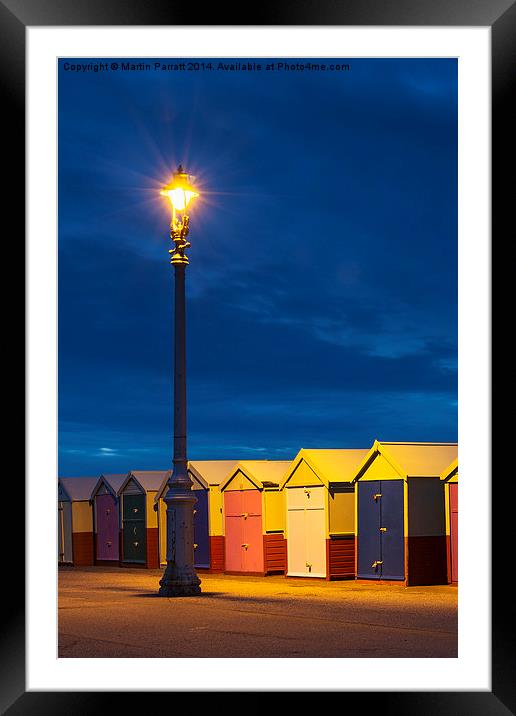  Hove Beach Huts at Night Framed Mounted Print by Martin Parratt
