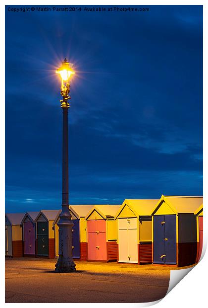  Hove Beach Huts at Night Print by Martin Parratt