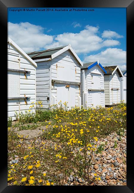 Goring Beach Huts Framed Print by Martin Parratt