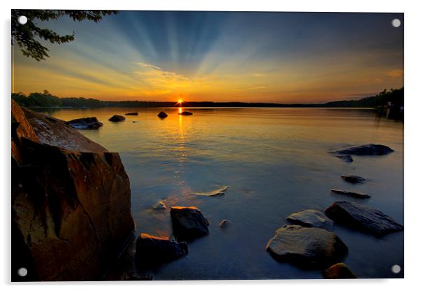  Lakeside Sunset Acrylic by Shaun White