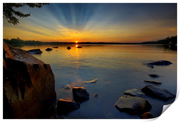  Lakeside Sunset Print by Shaun White