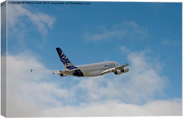  Airbus A380 (High Flyer) Canvas Print by Steve H Clark