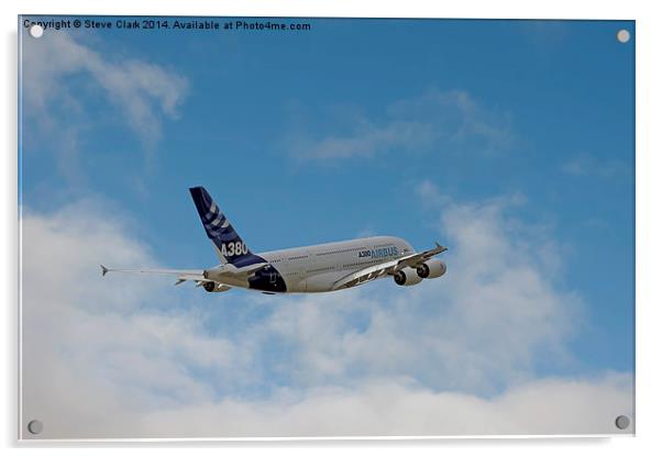  Airbus A380 (High Flyer) Acrylic by Steve H Clark