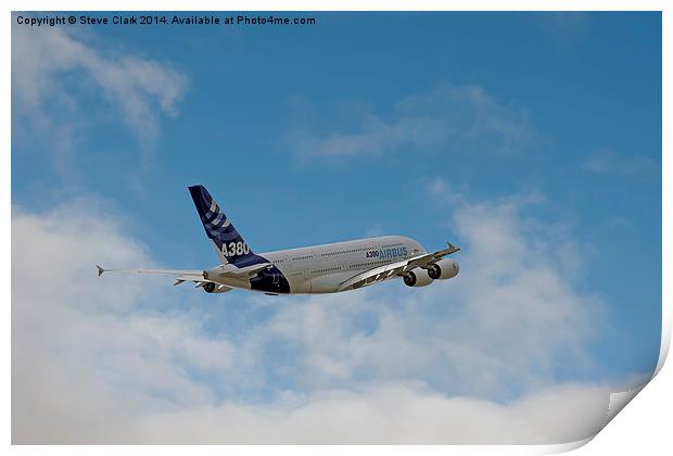  Airbus A380 (High Flyer) Print by Steve H Clark
