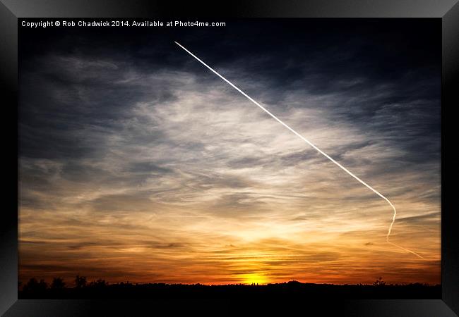  Plane sunset Framed Print by Rob Chadwick