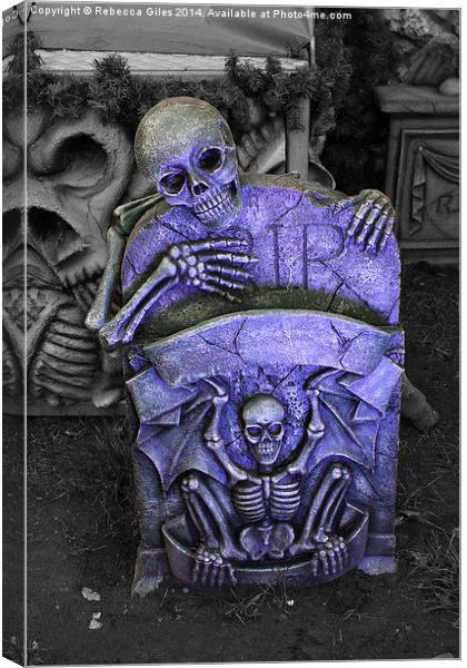  R.I.P tombstone Canvas Print by Rebecca Giles